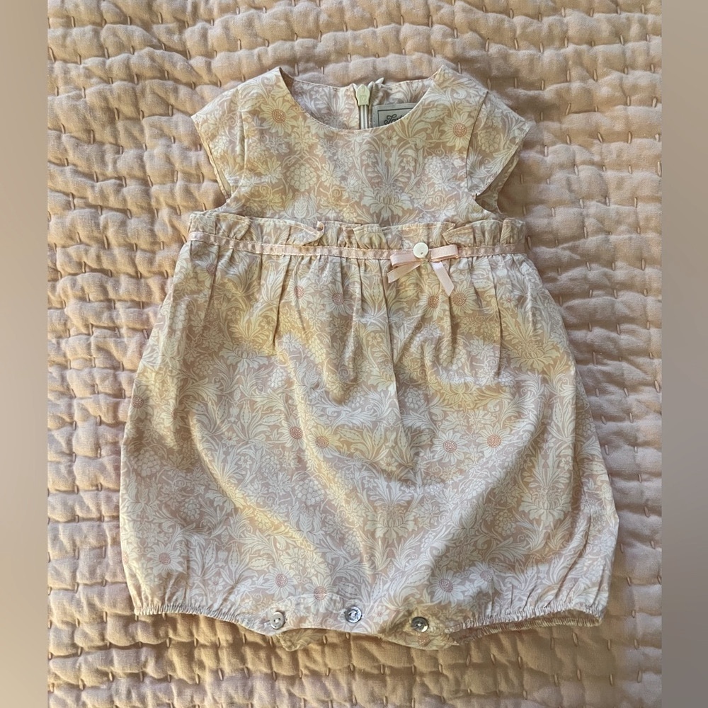 Tartine Et Chocolat pink floral baby girl 3 month one piece.